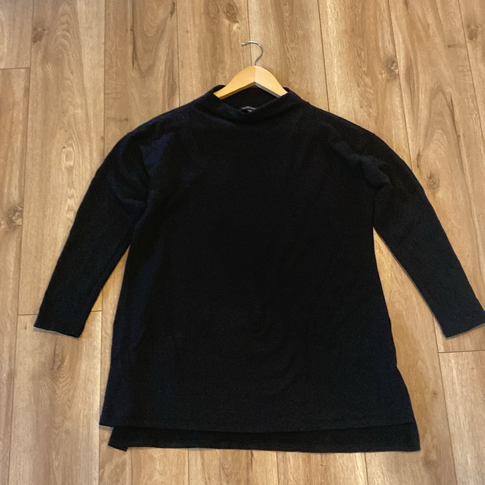 Eileen Fisher Mock Neck Tunic Closet Staple Office to Casual Oversized XS Top